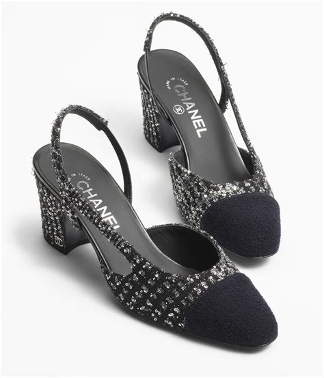 chanel slingback silver 37|Chanel slingback pumps.